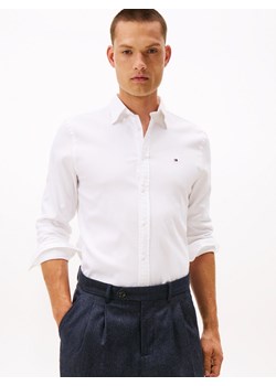 Tommy Hilfiger Męska koszula casual Mężczyźni Slim Fit Bawełna biały jednolity ze sklepu vangraaf w kategorii Koszule męskie - zdjęcie 185589626
