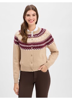JOOP! Kardigan damski z zawartością kaszmiru - Kloda Kobiety beżowy wzorzysty ze sklepu vangraaf w kategorii Swetry damskie - zdjęcie 185589638