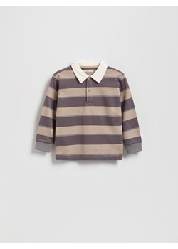 Reserved - Bawełniany longsleeve polo - brązowy ze sklepu Reserved w kategorii T-shirty chłopięce - zdjęcie 185590197