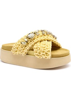INUIKII Klapki WOVEN STONES PLATFORM | z dodatkiem skóry ze sklepu Gomez Fashion Store w kategorii Klapki damskie - zdjęcie 185594126