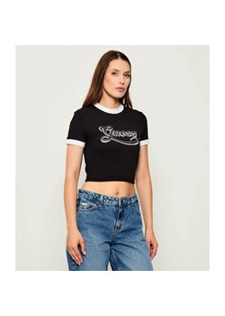 GUESS T-shirt GLOSSY | Cropped Fit ze sklepu Gomez Fashion Store w kategorii Bluzki damskie - zdjęcie 185594227