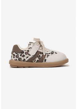 Beżowe Buty Sportowe Sneakersy Typu Tenisówki ze Skórzaną Wkładką Hottane ze sklepu born2be.pl w kategorii Buty sportowe dziecięce - zdjęcie 185596086
