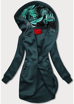 Długa damska bluza ciemnozielona (AMG-855B) ze sklepu goodlookin.pl w kategorii Bluzy damskie - zdjęcie 185597415