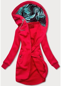 Długa damska bluza czerwona (AMG-855B) ze sklepu goodlookin.pl w kategorii Bluzy damskie - zdjęcie 185597419