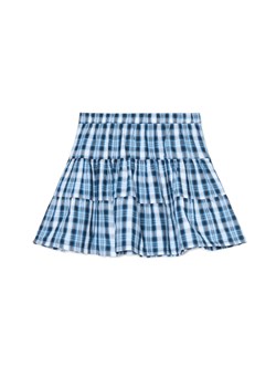 Cropp - Niebieska spódnica mini w kratę - granatowy ze sklepu Cropp w kategorii Spódnice - zdjęcie 185597459