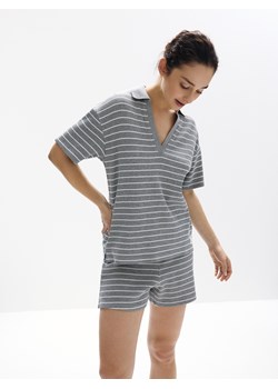 Reserved - Bawełniana piżama dwuczęściowa - jasnoszary ze sklepu Reserved w kategorii Piżamy damskie - zdjęcie 185597576