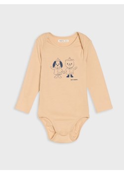 Sinsay - Body z nadrukiem - beżowy ze sklepu Sinsay w kategorii Odzież dla niemowląt - zdjęcie 185599855