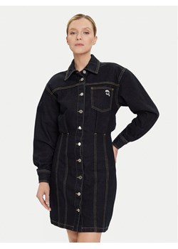 KARL LAGERFELD Sukienka jeansowa A4W13019 Granatowy Relaxed Fit ze sklepu MODIVO w kategorii Sukienki - zdjęcie 185602976