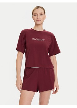 KARL LAGERFELD Piżama A4W45012 Bordowy Regular Fit ze sklepu MODIVO w kategorii Piżamy damskie - zdjęcie 185606227