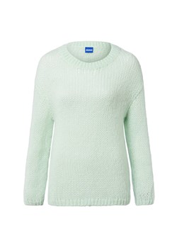 HUGO BLUE Damski sweter z dzianiny z zawartością alpaki - Slookina Kobiety miętowy jednolity ze sklepu vangraaf w kategorii Swetry damskie - zdjęcie 185607516