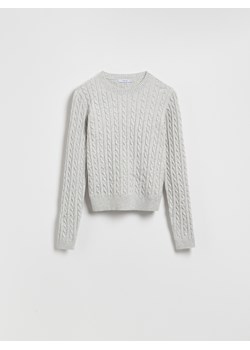 Reserved - Sweter z ozdobnym splotem - jasnoszary ze sklepu Reserved w kategorii Swetry damskie - zdjęcie 185608405