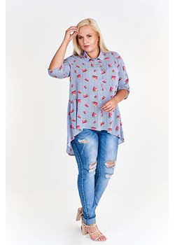 Bluzka FBZ932 BIAŁY + CHABROWY arbuzy ze sklepu fokus.pl w kategorii Koszule damskie - zdjęcie 185608709