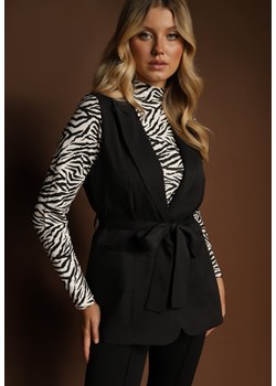 Czarna Elegancka Kamizelka z Wiązanym Paskiem i Wsuwanymi Kieszeniami Sirna - id: S570-38-BLACK - marki Renee - 185614715 Czarna Elegancka Kamizelka z Wiązanym Paskiem i Wsuwanymi Kieszeniami Sirna ze sklepu renee.pl w kategorii Kamizelki damskie - zdjęcie 185614715