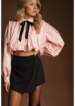 Czarne Spódnico-Szorty High Waist o Asymetrycznym Kroju Lanietta ze sklepu renee.pl w kategorii Szorty - zdjęcie 185614745
