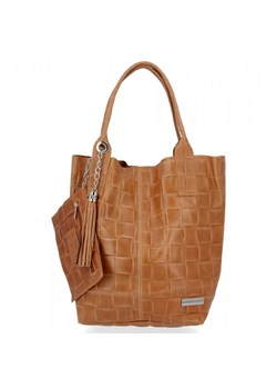 Modne Torebki Skórzane Shopper Bag XL z Etui firmy Vittoria Gotti Ruda ze sklepu PaniTorbalska w kategorii Torby Shopper bag - zdjęcie 185618719