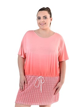 Tunika FTU1081 KORALOWY ombre ze sklepu fokus.pl w kategorii Bluzki damskie - zdjęcie 185623528