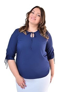 Bluzka FBZ1034 GRANATOWY gładki ze sklepu fokus.pl w kategorii Bluzki damskie - zdjęcie 185624119