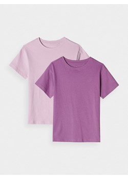 Dziecięcy t-shirt basic (2-pack) 4F 4FJRAW24TTSHU2562 - multikolor ze sklepu Sportstylestory.com w kategorii T-shirty męskie - zdjęcie 185625377
