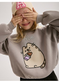 Reserved - Bluza dresowa Pusheen - jasnoszary ze sklepu Reserved w kategorii Bluzy dziewczęce - zdjęcie 185626135