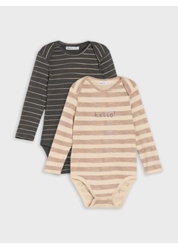 Sinsay - Body w paski 2 pack - kremowy ze sklepu Sinsay w kategorii Odzież dla niemowląt - zdjęcie 185626327