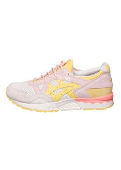 asics Skórzane buty w kolorze biało-żółto-jasnoróżowym do biegania ze sklepu Limango Polska w kategorii Buty sportowe męskie - zdjęcie 185626419
