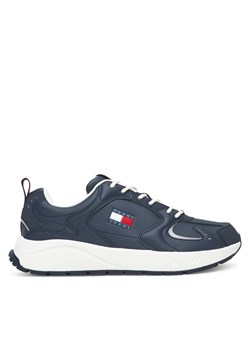 Tommy Jeans Sneakersy Tjm Runner Leather EM0EM01621 Granatowy ze sklepu MODIVO w kategorii Buty sportowe męskie - zdjęcie 185630807