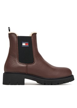 Sztyblety Tommy Jeans Tjw Chelsea Boot Wl EN0EN02826 Brązowy ze sklepu eobuwie.pl w kategorii Botki - zdjęcie 185631777
