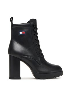 Botki Tommy Jeans Tjw Lace Up EN0EN02832 Czarny ze sklepu eobuwie.pl w kategorii Botki - zdjęcie 185631937