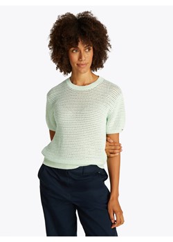Tommy Hilfiger Damski sweter z krótkim rękawem Kobiety seledynowy jednolity ze sklepu vangraaf w kategorii Swetry damskie - zdjęcie 185633337