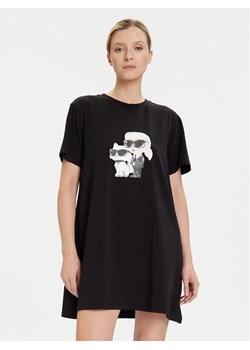 KARL LAGERFELD Koszula nocna A3W45007 Czarny Regular Fit ze sklepu MODIVO w kategorii Koszule nocne - zdjęcie 185634797