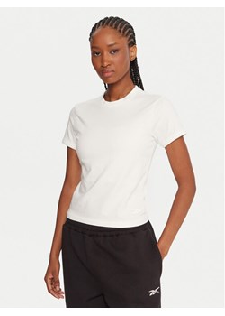 Reebok T-Shirt RK25309CCW Biały Slim Fit ze sklepu MODIVO w kategorii Bluzki damskie - zdjęcie 185635059