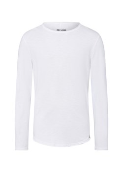 Only&Sons Męska koszula z długim rękawem - ONSBenne Mężczyźni Bawełna biały jednolity ze sklepu vangraaf w kategorii T-shirty męskie - zdjęcie 185638347