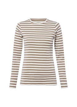 brookshire Damska koszulka z długim rękawem Kobiety Bawełna taupe w paski ze sklepu vangraaf w kategorii Bluzki damskie - zdjęcie 185639538