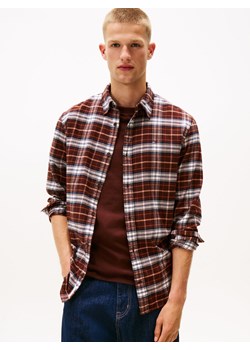 Tommy Jeans Męska koszula casual Mężczyźni Regular Fit Bawełna brązowy w kratkę ze sklepu vangraaf w kategorii Koszule męskie - zdjęcie 185639545