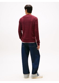 Tommy Jeans Męski sweter Mężczyźni Bawełna bordowy jednolity ze sklepu vangraaf w kategorii Swetry męskie - zdjęcie 185639547