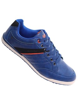 Niebieskie niskie trampki męskie /G2-3 18064 T239/ ze sklepu Pantofelek24.pl w kategorii Trampki męskie - zdjęcie 185640197