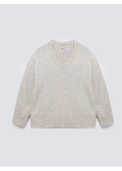 Sweter damski v-neck z dodatkiem wełny beżowy Violina 801 ze sklepu Big Star w kategorii Swetry damskie - zdjęcie 185640316
