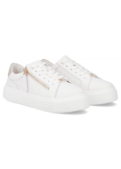 Skórzane sneakersy Filippo DP7493 Białe ze złotym detalem ze sklepu butyolivier w kategorii Półbuty damskie - zdjęcie 185644679