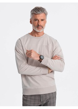 Bluza męska bez kaptura z kieszonką - jasnoszara V2 B1277 ze sklepu ombre w kategorii Bluzy męskie - zdjęcie 185649315