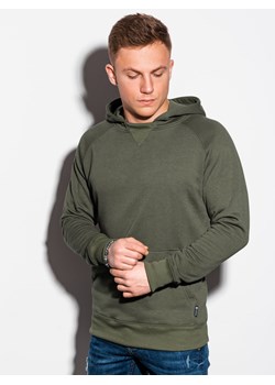 Bluza męska z kapturem - khaki B1085 ze sklepu ombre w kategorii Bluzy męskie - zdjęcie 185649419