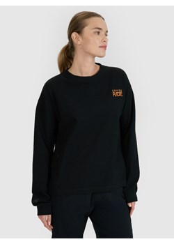 Damski longsleeve oversize 4F 4FWSS25TLONF393 - czarny ze sklepu Sportstylestory.com w kategorii Bluzki damskie - zdjęcie 185649945