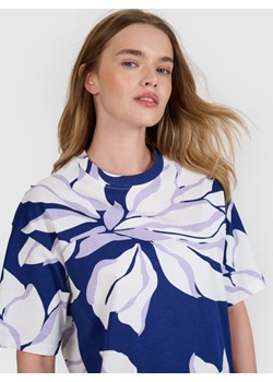 Damski t-shirt oversize z nadrukiem 4F 4FRSS25TTSHF2692 - multikolor ze sklepu Sportstylestory.com w kategorii Bluzki damskie - zdjęcie 185650005