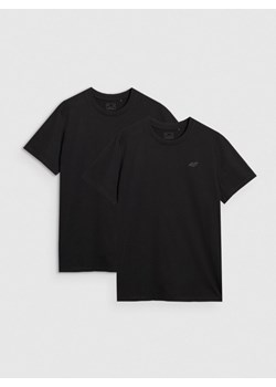 Męski t-shirt basic (2-pak) 4F 4FRMM00TTSHM2705 - czarny ze sklepu Sportstylestory.com w kategorii T-shirty męskie - zdjęcie 185650197