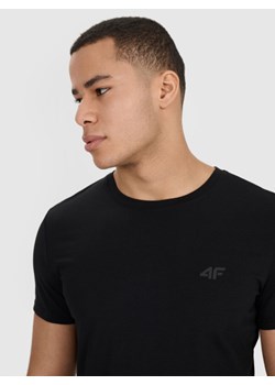 Męski t-shirt basic slim 4F 4FRMM00TTSHM3068 - czarny ze sklepu Sportstylestory.com w kategorii T-shirty męskie - zdjęcie 185650277