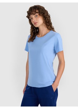 Damski t-shirt basic 4F 4FWMM00TTSHF2356 - niebieski ze sklepu Sportstylestory.com w kategorii Bluzki damskie - zdjęcie 185650379