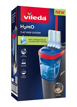 Vileda Zestaw &quot;H2PRO&quot; w kolorze niebiesko-czerwonym z  mopem płaskim ze sklepu Limango Polska w kategorii Akcesoria kuchenne - zdjęcie 185651207