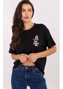 T-shirt-D12022AI02645S-czarny, Kolor czarny, Rozmiar L, Sublevel ze sklepu Primodo w kategorii Bluzki damskie - zdjęcie 185654468