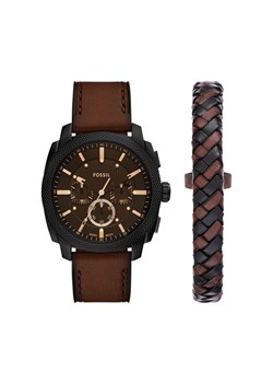 Zestaw zegarek i bransoletka Fossil Machine Chronograph FS6102SET Brązowy ze sklepu eobuwie.pl w kategorii Zegarki - zdjęcie 185655935