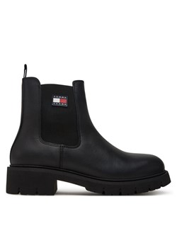 Sztyblety Tommy Jeans Tjw Chelsea Leather Boot EN0EN02825 Czarny ze sklepu eobuwie.pl w kategorii Botki - zdjęcie 185655945