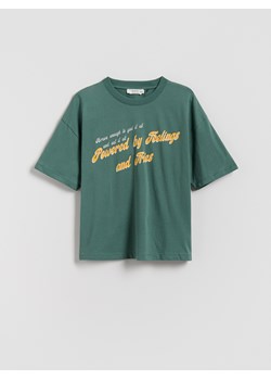 Reserved - T-shirt z nadrukiem - zielony ze sklepu Reserved w kategorii T-shirty chłopięce - zdjęcie 185657897